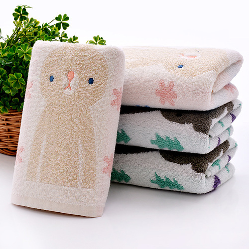 Cotton Love Pure Cotton Jacquard Cartoon Towel Pure Cotton Children's Towel 25*50 Water Absorbent and Skin Friendly 21 Strands 45g