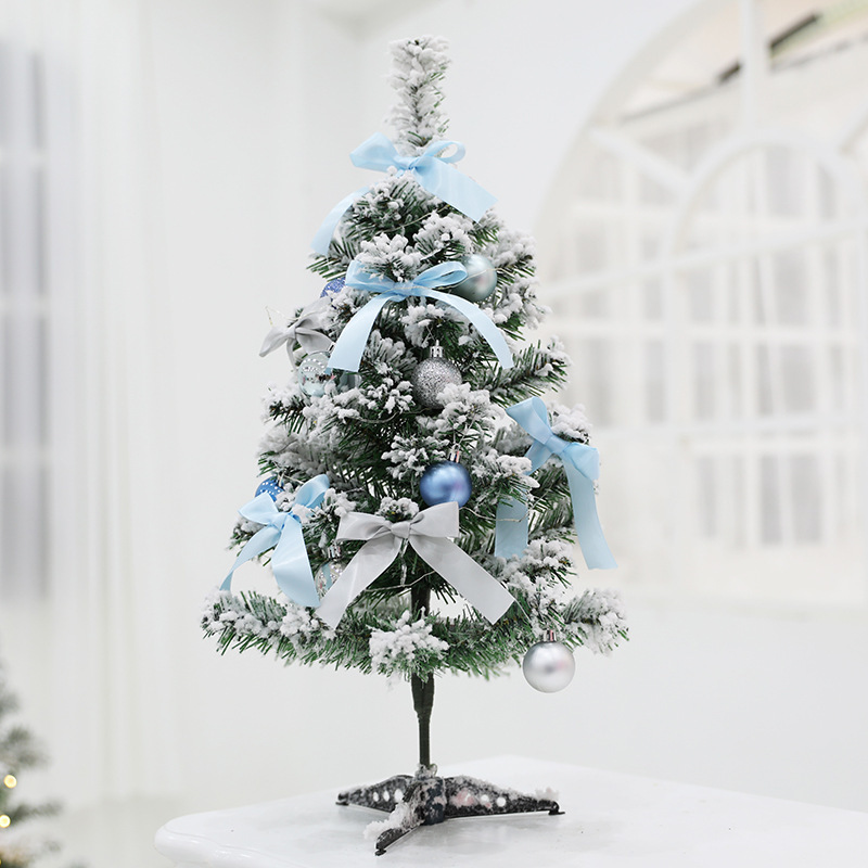 Christmas ins blue flocking cedar Christmas tree package 1.2/1.5/1.8/2.1 meters shopping mall window decoration_voghion.com