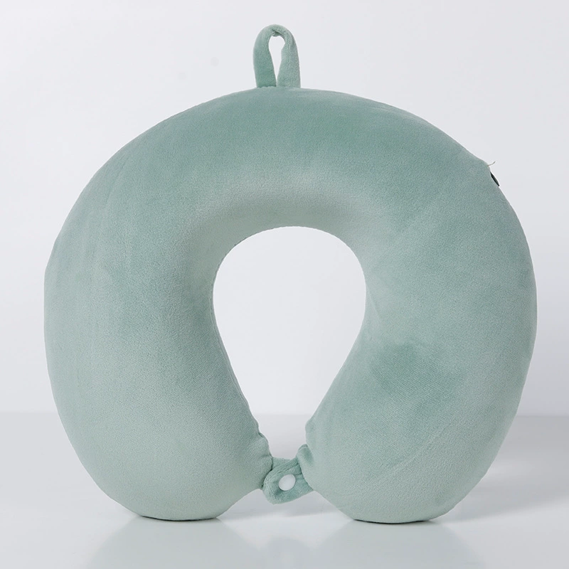 Travel pillow direct sales solid color spandex U-shaped pillow memory foam creative design nap neck pillow wholesale