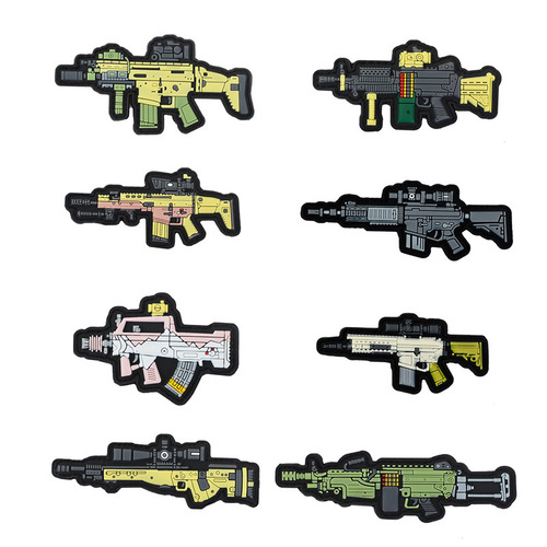 Cross-border hot-selling source Q-version weapon Velcro arm badge 81-style plastic rubber stamp camouflage 95B morale patch skill badge 