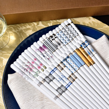 花卉陶瓷源头工厂陶瓷礼品筷子餐具筷子陶瓷筷子家用餐具套装批发