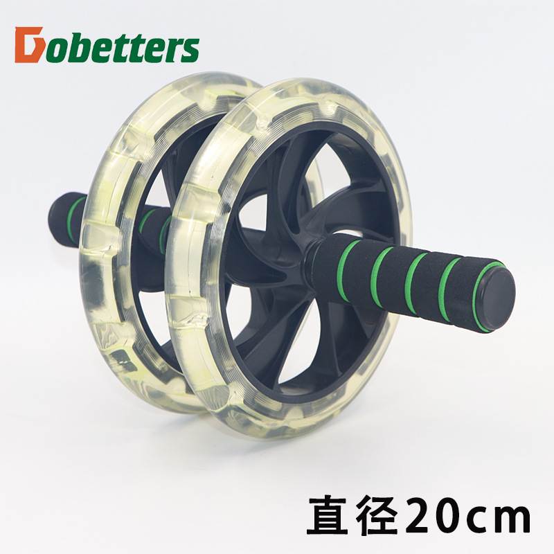 200mm transparent abdominal wheel function Home belly contracting wheel mute double wheel abdominal trainer fitness equipment