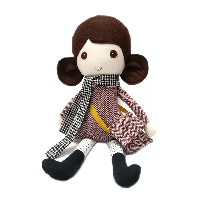 无纺布娃娃卡通可爱玩偶20cm女孩毛绒玩具跨境布绒公仔