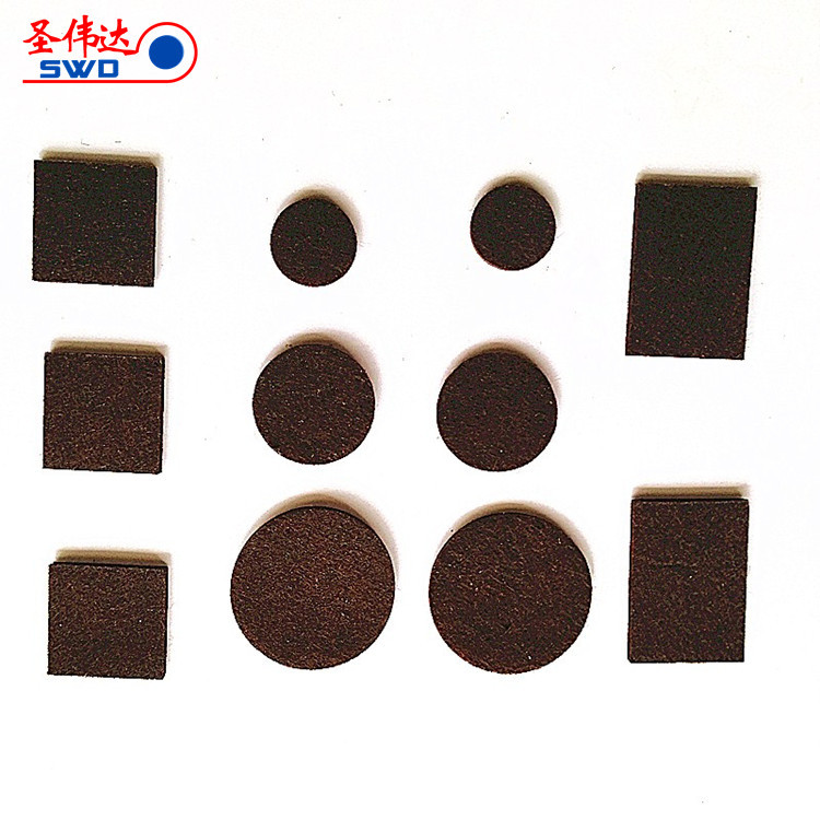现货毛毡脚垫 圆形方形自粘硬质家具桌椅保护垫棕色羊毛粘垫片