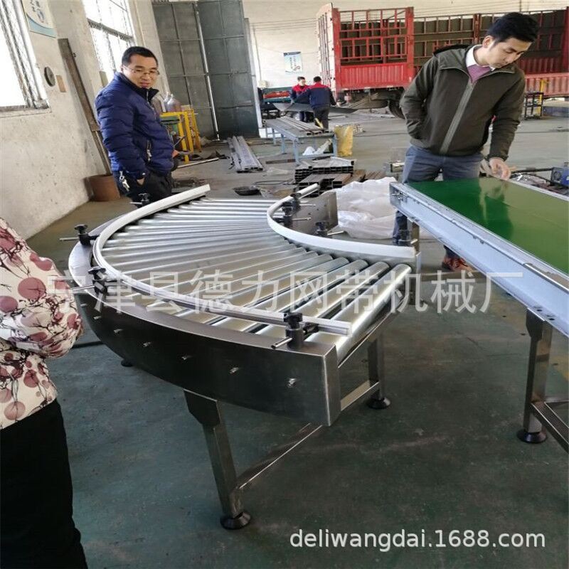 304不锈钢滚筒转弯机90度滚筒转弯输送线不锈钢滚轮传送机