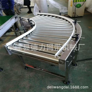180度滚筒转弯输送机 托盘纸箱包装滚筒线 家具90度转弯