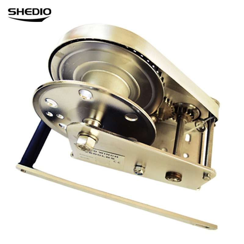 晟雕双向自锁不锈钢手摇绞盘1200磅绞车绞盘机钢丝绳牵引机机械