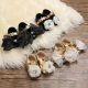 Baby shoes new 0-1 year old female baby princess shoes anti-slip rubber PU toddler shoes support a generation of hair