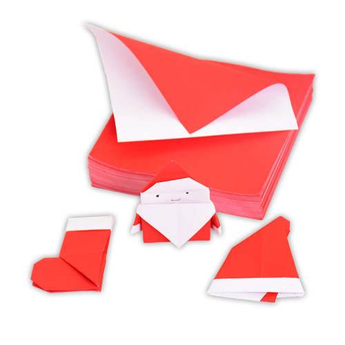 15 cm single-sided large red colored paper, one side red and the other white, double-sided double-color Christmas folding paper 