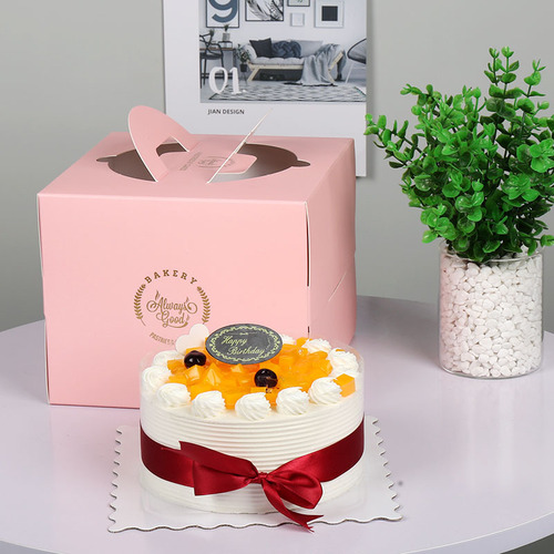Portable cake box 4/6/8/10 inch hot stamping portable birthday cake baked food packaging box wholesale