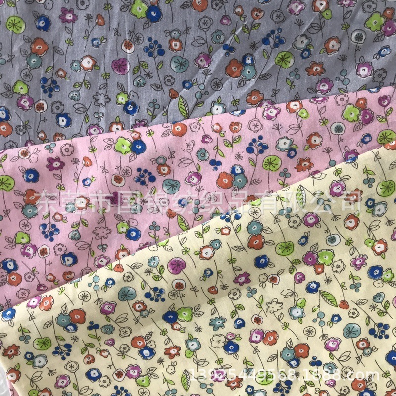 热销纯棉印花布 全棉133*72府绸印花布 小碎花童装面料
