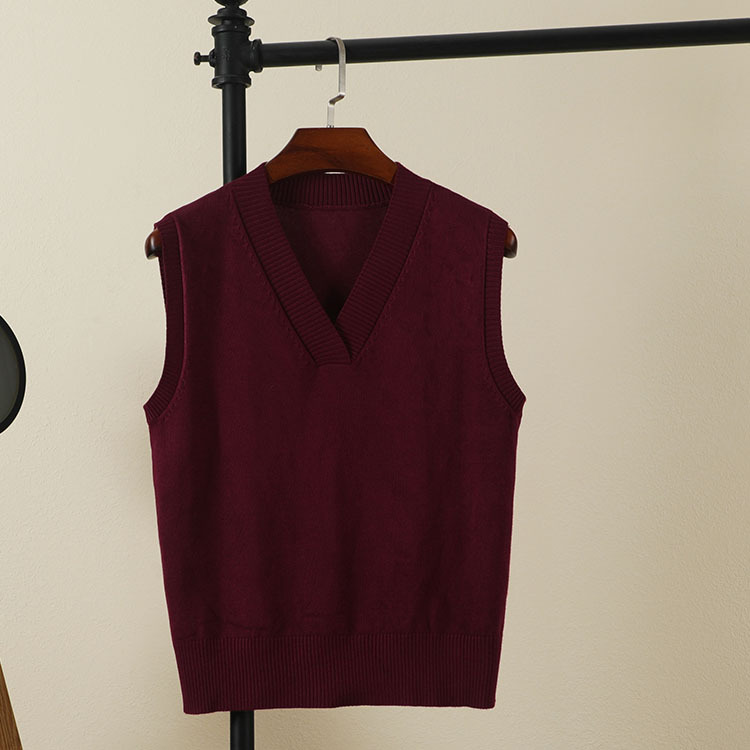 Chaleco de punto de las mujeres para Primavera, Otoño e Invierno Nuevo estilo coreano elegante con cuello en V de las mujeres más el suéter flojo del tamaño para el desgaste externo