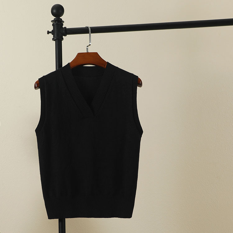 Chaleco de punto de las mujeres para Primavera, Otoño e Invierno Nuevo estilo coreano elegante con cuello en V de las mujeres más el suéter flojo del tamaño para el desgaste externo