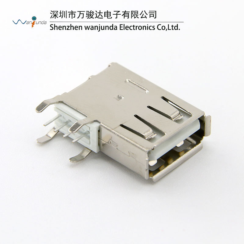 侧插长体usb母座 侧立式USB2.0母座 90度侧插式19.5USB母座