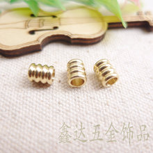diy手链耳饰服饰箱包五金配件黄铜螺纹串珠隔珠串珠直管厂家直销