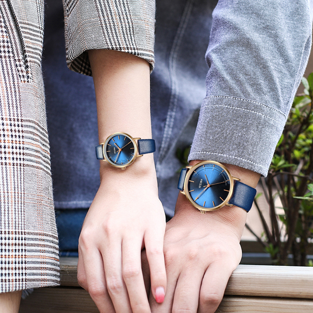 New chic purple Korean style retro couple watch a pair of casual men's and women's watch student fashion trendy waterproof watch