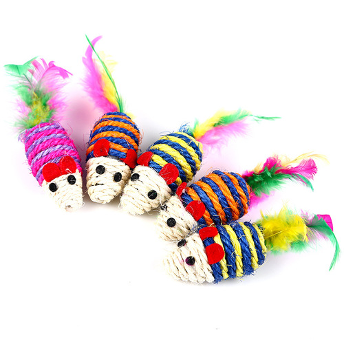Factory direct supply of cat toys, sisal ball cat toy set, mouse and cat toys, pet supplies