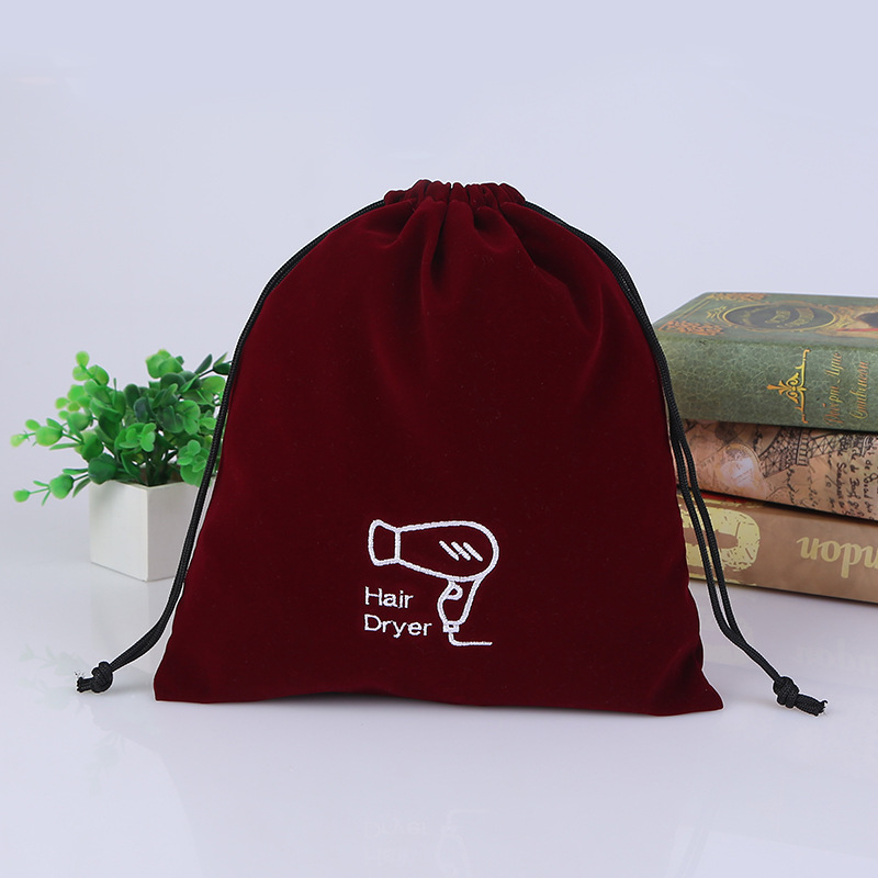 Bolsas de franela al por mayor suministros para hoteles, juegos para secador de pelo, bolsas de tela, bolsillos con cordón, bolsas de almacenamiento de joyería Wenwan, bolsillos con cordón