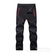 跨境欧码户外男秋季运动长裤登山裤女徒步弹力透气情侣加绒冲锋裤