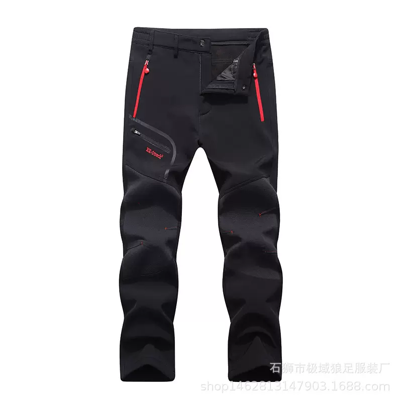 跨境欧码户外男秋季运动长裤登山裤女徒步弹力透气情侣加绒冲锋裤