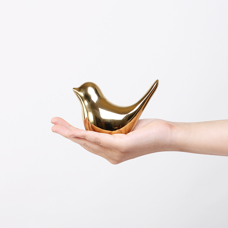 Nórdico decoración del hogar Decoración de oro pájaro decoración de la Mesa decoración de escritorio modelo habitación escritorio estantería decoración al por mayor