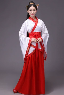 White coat and red skirt