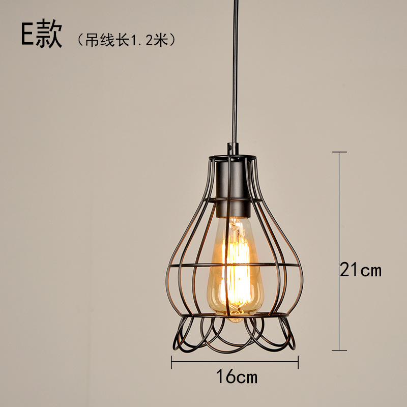 Lámpara de araña pequeña retro de hierro LED diseño creativo para dormitorio comedor y sala
