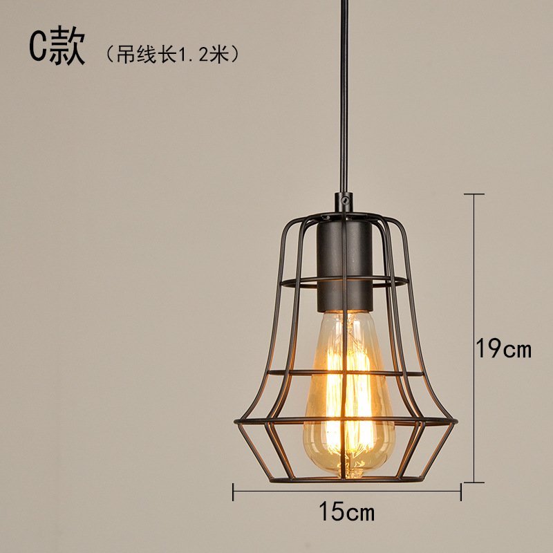 Lámpara de araña pequeña retro de hierro LED diseño creativo para dormitorio comedor y sala