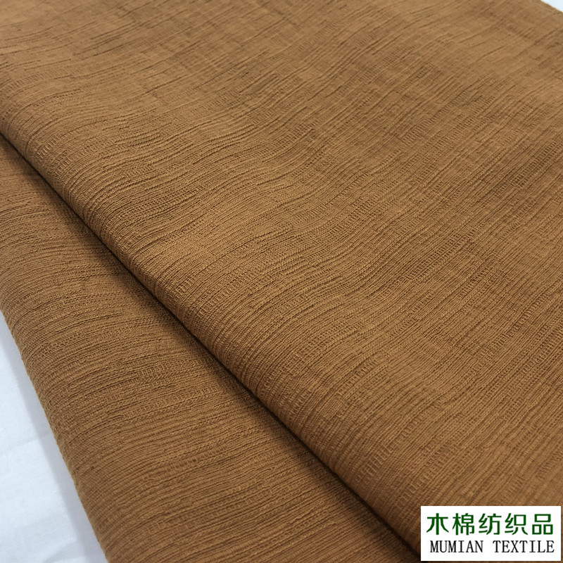 中式衬衣风全棉仿麻提花面料 洗水衬衣裙子面料 棉麻提花裤子面料