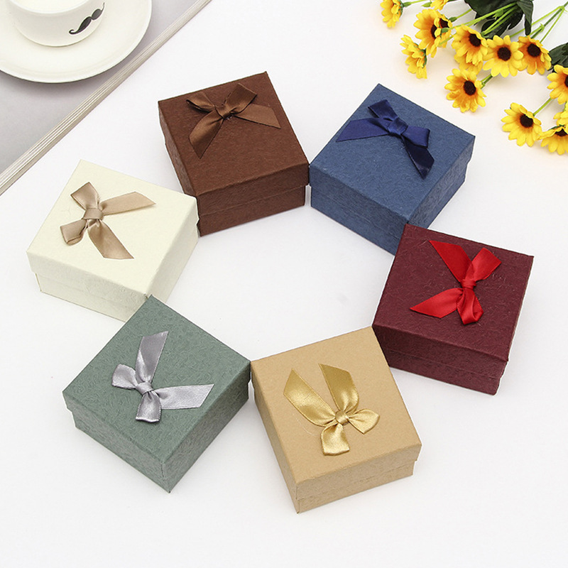 厂家简约蝴蝶结首饰包装盒吊坠项链耳钉戒指首饰盒子饰品盒手表盒