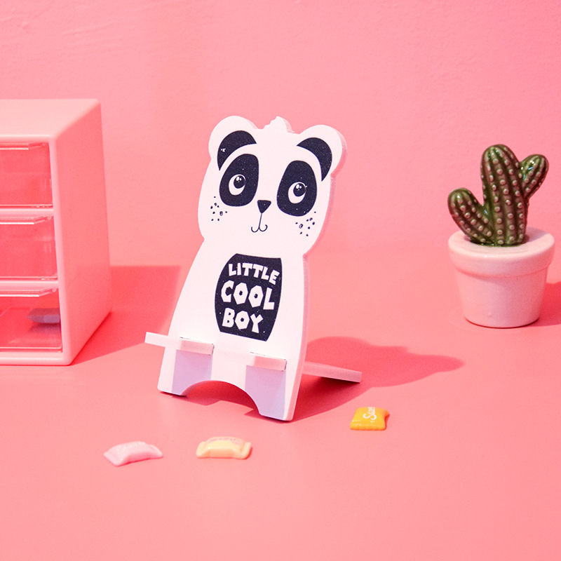 Soporte de teléfono móvil perezoso de dibujos animados creativo soporte de teléfono móvil lindo soporte de tableta soporte de teléfono móvil de madera de escritorio portátil