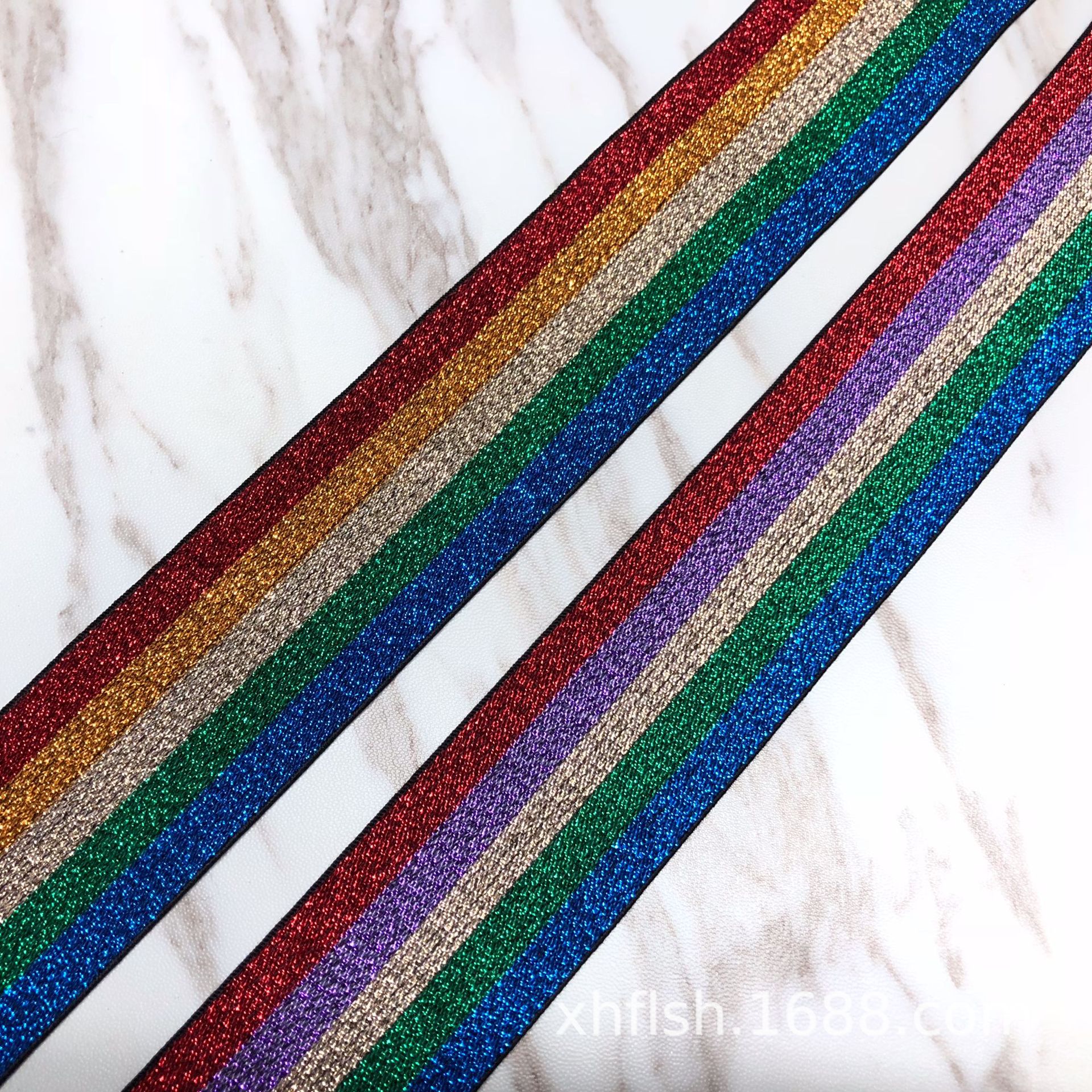 4cm 五彩葱间色 提花松紧带 内衣裤颜色LOGO丈根束腰带可调节