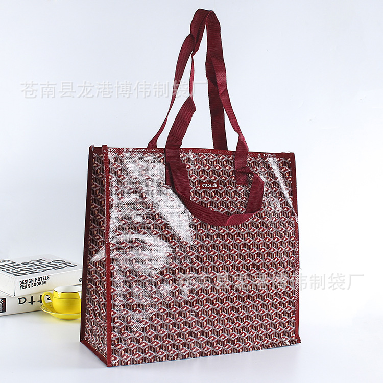 厂家出售彩色腹膜袋 拉链魔术贴封口PP编织收纳手提购物袋