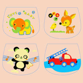 阳光菊跨境彩棉条纹印花吸汗巾 彩棉字母印花吸汗巾婴儿汗巾