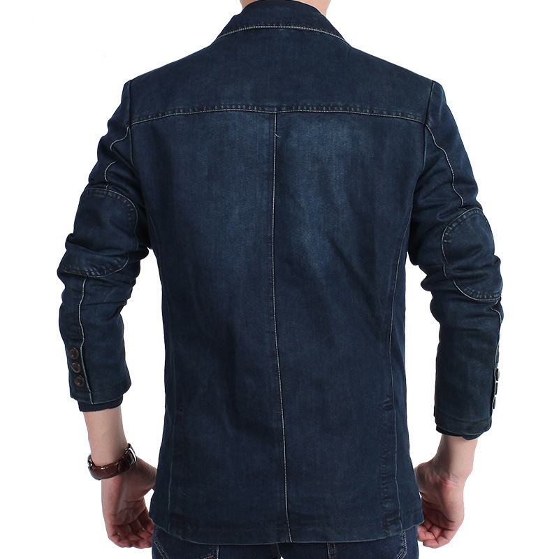 Cross-border Foreign Trade New Denim Suit Men's Casual Loose Large Size Youth Denim Suit Jacket