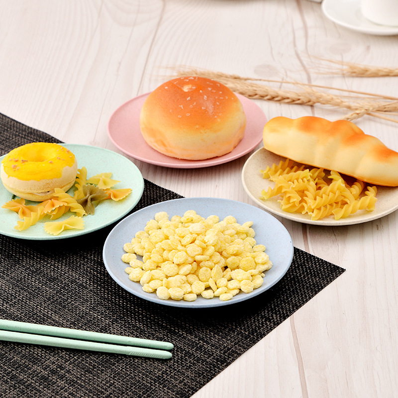 Trigo paja pequeño plato cuatro PCs japonés y coreano hogar creativo placa traje hueso plato postre plato