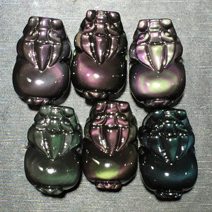 Wholesale natural color red eye obsidian pendant straight hole obsidian bracelet jewelry accessories
