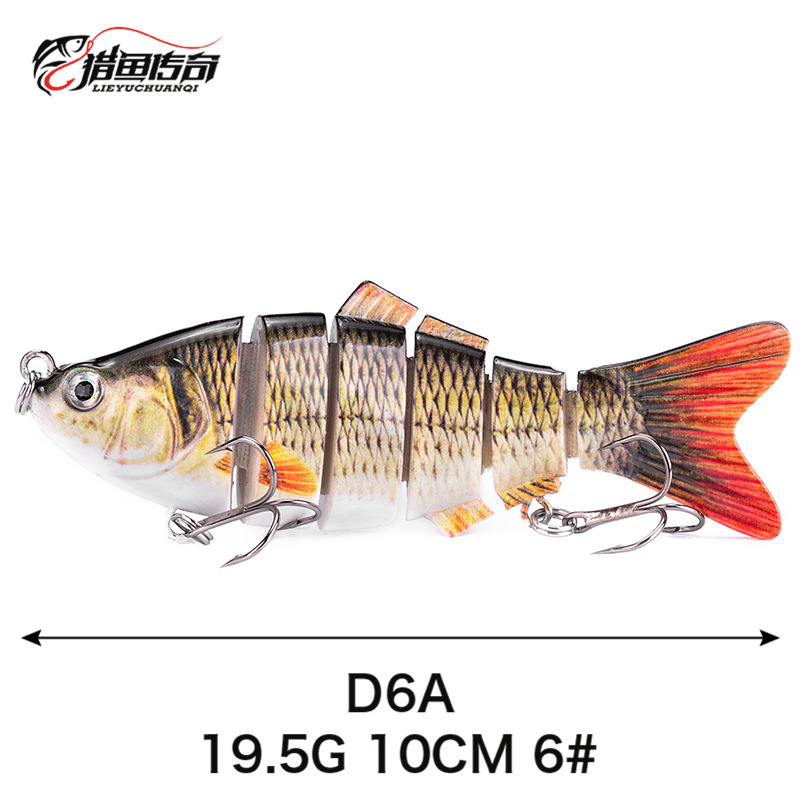 Venta al por mayor de fábrica transfronteriza simulación de Venta caliente multi-Sección pescado 10cm-six-6 sección Luya cebo duro cebo falso