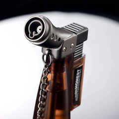 HONEST百誠石狼2號打火機小噴槍直衝防風高溫焊槍充氣點雪茄創意