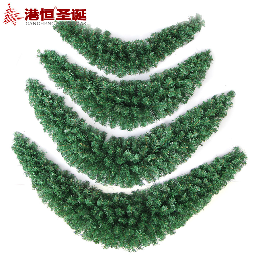 Adornos Navideños Transfronterizos de 90/120/150 cm, Luna Creciente Blanca y Verde, Adornos Colgantes de Ratán de PVC
