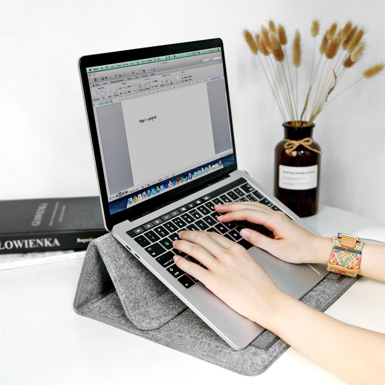 毛毡笔记本电脑内胆包带支架功能适用于13英寸厂家直供可加印logo