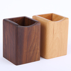 Walnut carved hollow solid wood pen holder storage box wholesale creative wooden pen holder office supplies wooden pen holder