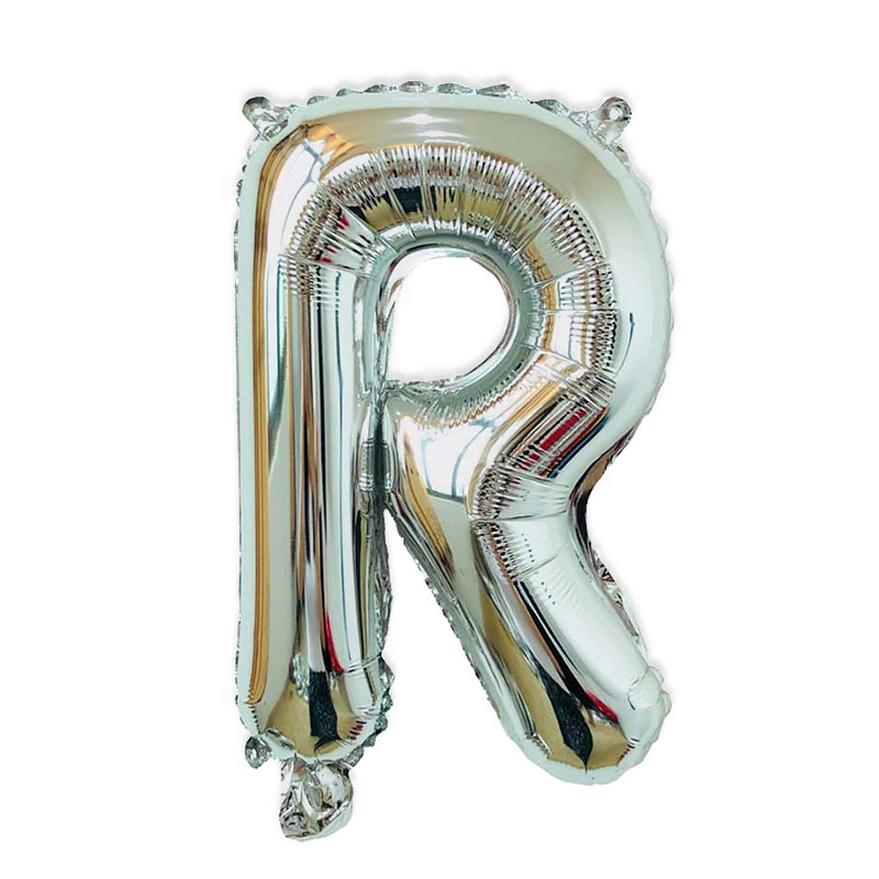 Estilo americano Delgado 16 pulgadas inglés carta globo pequeño tamaño A- Z cumpleaños boda habitación decoración aluminio película globo al por mayor