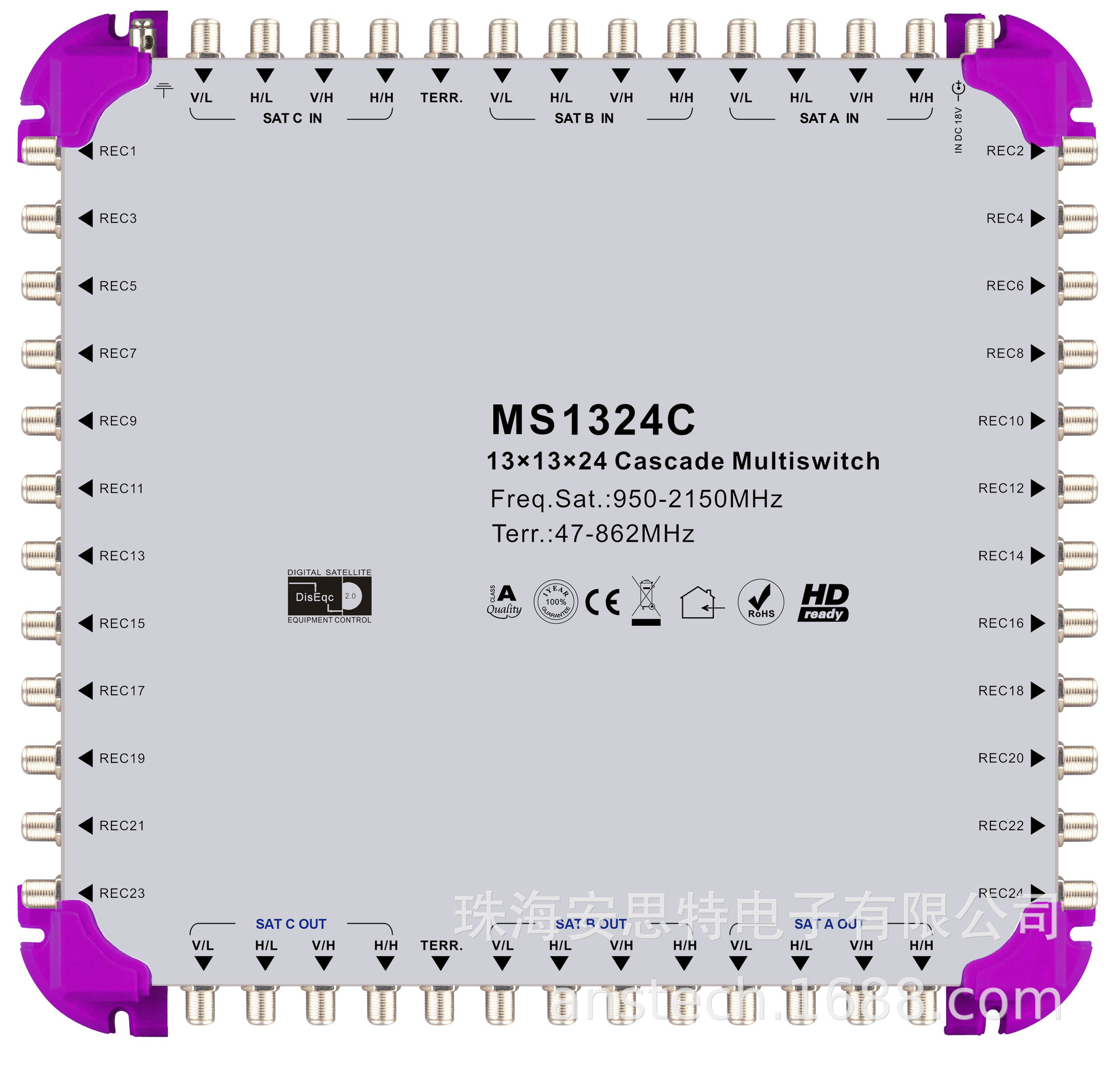 (2개) MS138C 위성 멀티플렉서 멀티 마녀 13IN 캐스케이드/터미널