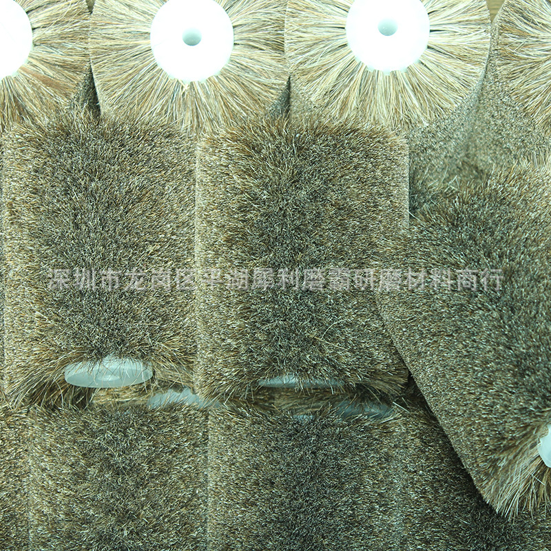 厂家直销辊滚筒毛刷清尘清洁植毛猪鬃马毛抛光轮刷
