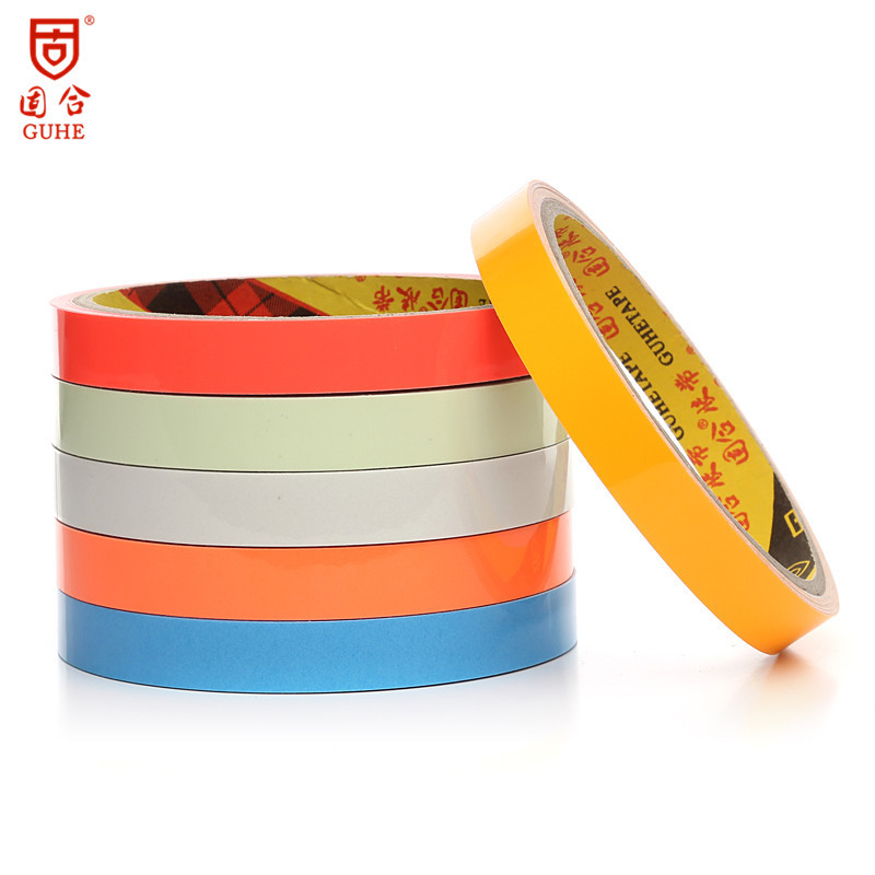 Los fabricantes suministran cinta luminosa de color tira luminosa espontánea luz fluorescente advertencia de almacenamiento cinta luminosa 12mm x 3m