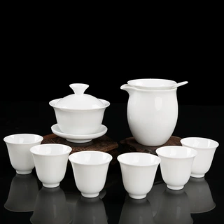 德化陶瓷茶具套装家用茶壶盖碗中式办公室泡茶器功夫茶杯套装定制
