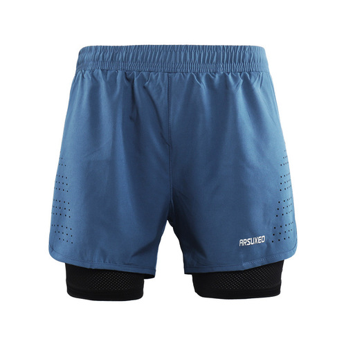 Men's quick-drying running shorts with pockets, summer marathon three-point loose (with inner net) outer wear fitness B179