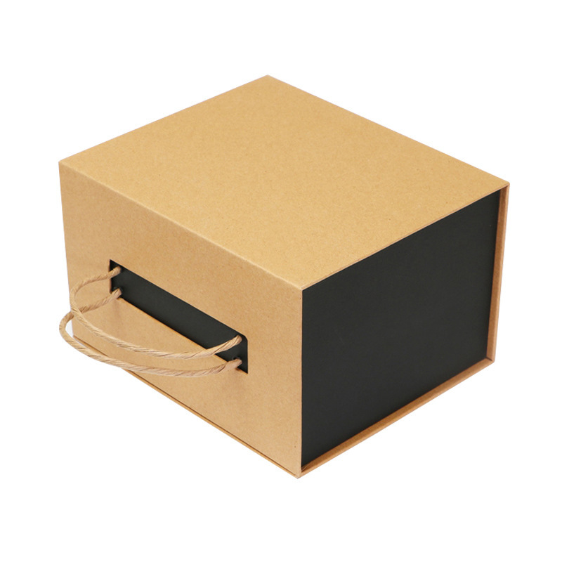 高档水杯礼品盒定 制牛皮纸翻盖盒手提式水杯包装礼盒印刷LOGO