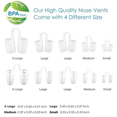 Silicone Air Breathing Nasal Clip Set of 8 for Snoring Prevention and Improved Sleep